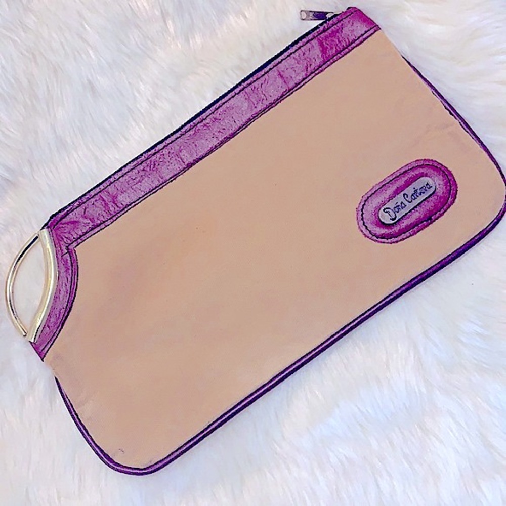 Dona Cartera Tennessee Handbags Tan Brown Leather Purse Wristlet Vintage Clutch - Picture 3 of 12